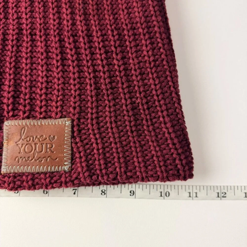 Love Your Melon Beanie For Men & Women One Size Burgundy Winter Hat Made In USA